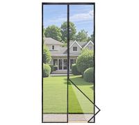 Apalus Prime Zanzariera con Magneti per Porte, 105x210 CM - Rete Fine, Tenda Totalmente Magnetica, si Chiude da Sola - Non Accorciabile (Prime Nero)