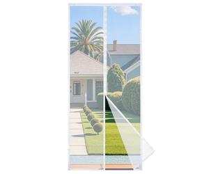 Apalus Prime zanzariera magnetica per porta balcone 105x220cm, luminosa, resistente allo strappo e agli agenti atmosferici, fascia auto-adesiva superiore da 3,8 cm, non accorciabile, Bianco