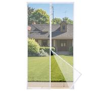 Apalus Prime zanzariera magnetica per porta balcone 120x210cm, luminosa, resistente allo strappo e agli agenti atmosferici, fascia auto-adesiva superiore da 3,8 cm, non accorciabile, Bianco