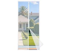 Apalus Prime zanzariera magnetica per porta balcone 120x220cm, luminosa, resistente allo strappo e agli agenti atmosferici, fascia auto-adesiva superiore da 3,8 cm, non accorciabile, Bianco