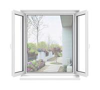 Apalus Zanzariera Universale Finestra 110x130 CM, Set 4 Pezzi - Rete Zanzariera Fissa Regolabile - CON Taglierino e Smoother per Installazione, Bianco