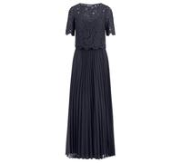 APART abito da sera con giacca in pizzo con top in pizzo e collo plissettato, blu notte, 52