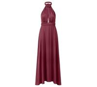 APART Fashion Abito in Raso, Rosso Bordeaux, 44