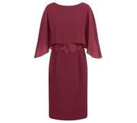 APART Fashion Kleid mit Chiffoncape Vestito da Cocktail, Rosso Bordeaux, 42 Donna