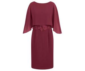 APART Fashion Kleid mit Chiffoncape Vestito da Cocktail, Rosso Bordeaux, 42 Donna