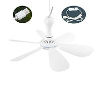 APASTTCA Ventilatore da campeggio Ventilatore sospeso 5W USB Ventilatore da tetto Ventilatore da tetto Gazebo Ventilatore da soffitto con ventilatore da tenda a 6 pale per l'estate calda