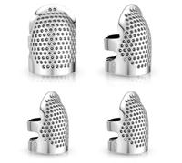 Apausvcm 4 pezzi, ditale da cucito, ditale regolabile, realizzato a mano per cucire, protezione per dita in metallo, anello per ricamo, cucito a mano, utensili da cucito fai da te