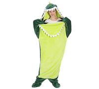 APAYAN Coperta per letto da divano o letto, motivo: dinosauro, verde, 150-160 cm