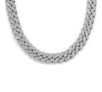 APaztip Collana a catena cubana da uomo, 20,3 cm, 45,8 cm, 50,8 cm, 55,8 cm, 61 cm, in acciaio inossidabile, catena spessa ghiacciata per le donne e catene cubane brillanti da uomo - Gioielli hip hop
