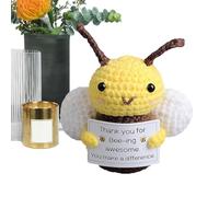 Ape all'uncinetto - Peluche a forma di ape, cetriolo, divertente supporto emotivo, ape, compagno tascabile, giocattolo di errore pieno di incoraggiamento, per scrivania per bambini o urti