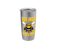 Ape Apicoltrice Bee Nice Or Buzz Off Apicoltrice Miele Bicchiere termico in acciaio inox doppia parete