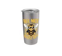 Ape Apicoltrice Bee Nice Or Buzz Off Apicoltrice Miele Bicchiere termico in acciaio inox doppia parete