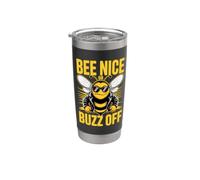 Ape Apicoltrice Bee Nice Or Buzz Off Apicoltrice Miele Bicchiere termico in acciaio inox doppia parete