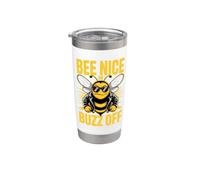 Ape Apicoltrice Bee Nice Or Buzz Off Apicoltrice Miele Bicchiere termico in acciaio inox doppia parete