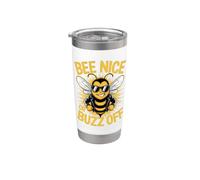 Ape Apicoltrice Bee Nice Or Buzz Off Apicoltrice Miele Bicchiere termico in acciaio inox doppia parete