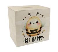 Ape Bee Happy Salvadanaio in legno carino ape spessa nel cartone animato disegno soffice e amichevole salva felicemente i vostri soldi