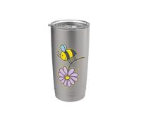Ape con Fiore Animali Natura Apicoltore Bicchiere termico in acciaio inox doppia parete