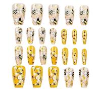 Ape E Fiori GL-AM Nails, False Unghia, Design Artistico Per Manicure, Stabilità Duratura, Consigli Facili Per Le Applicazioni, Giallo, Per La Danza, Viaggi, Eventi Usi