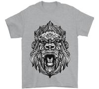 Ape Mandala Art Uomo T-Shirt 100% Cotone