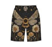 Ape Margherite E Luna Stelle Mistico Elegante Uomo Pantaloncini da Mare con Tasche Costume Piscina Estate Bermuda da Bagno 3XL