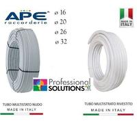 APE TUBO MULTISTRATO 16 20 26 32 NUDO O COIBENTATO PE XB/AL/PE XB 25-50-75-100MT