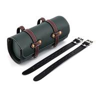 APEBAZY Borse da sella per moto, accessori per moto, in pelle, borse da sella per attrezzi, per forcella anteriore, con 2 cinghie con fibbia, #6 verde (APE-MTGB57)