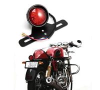 APEBAZY Luce posteriore a LED rotonda per moto con supporto per targa Luce di stop compatibile con ATV Cruiser Chopper ecc