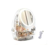 APEBAZY Organizzatore di trucco, organizzatore di cura della pelle con cassetti e coperchio trasparente, espositore di cosmetici per l'organizzatore di vanità e lo stoccaggio del piano di lavoro del b