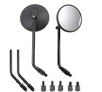 APEBAZY, specchio retrovisore per moto, classico retrò da 4 pollici, nero, rotondo, per manubrio, con viti da 8 mm e 10 mm e aste metalliche, per ATV, scooter, Dirt Bike, Cruiser