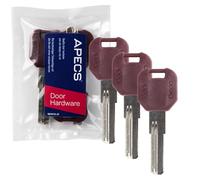 APECS - Chiave di ricambio per cilindro a pomello e doppio cilindro, ideale per cilindri di chiusura della serie CODE DECO, per servizio chiavi, set da 3