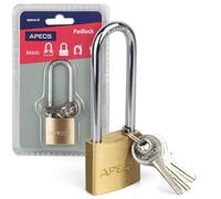 APECS Lucchetto lungo per esterni e per uso interno con 3 chiavi, 50 mm, serratura per cantina, serratura per container, serratura di sicurezza con staffa a U PDB-04-50-L