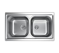Apell Lavello 2 vasche (86x50cm) ATMOSFERA Inox Prelucidato TM862IPC