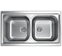 Apell Lavello Cucina 2 Vasche Incasso Larghezza 86 cm materiale Acciaio Inox finitura Prelucida - TM862IPC Serie Atmosfera