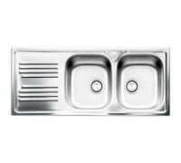Apell Lavello Cucina Incasso 2 vasche 116cm Acciaio Prelucido Atmosfera TM1162ILPC