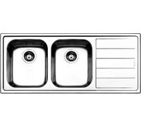 APELL LINEAR LN1162FRBC LAVELLO 2 VASCHE GOCCIOLATOIO DX SPAZZOLATO INCASSO FLAT
