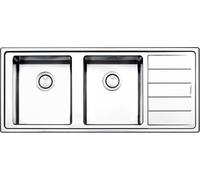 Apell Lavello Cucina 2 Vasche Incasso con Gocciolatoio Dx Larghezza 116 cm materiale Acciaio Inox finitura Spazzolata - LNP1162IRBC Serie Linear Plus