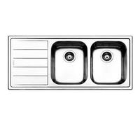 Apell LINEAR LN1162ILBC - Lavello incasso 2 vasche con gocciolatoio a sinistra