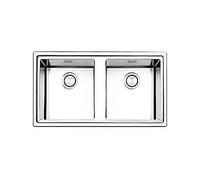 APELL LNP862IBC LAVELLO LAVANDINO 2 VASCHE 86x50 cm SEMIFILO 4 MM SPAZZOLATO