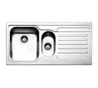 APELL - Serie Venezia Lavello da incasso 1 Vasca e 1 Vaschino con Gocciolatoio a Destra Dimensioni 100 x 50 cm Acciaio Inox Spazzolato