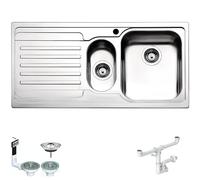 APELL VENEZIA VE1002ILBC LAVELLO 2 VASCHE GOCCIOLATOIO SX SPAZZOLATO INCASSO 8 M