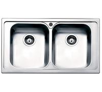 APELL Serie Venezia Lavello da incasso 2 Vasche Dimensioni 86 x 50 cm Colore Inox
