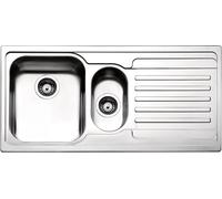 APELL Serie Venezia Lavello da incasso 1 Vasca e 1 Vaschino con Gocciolatoio a Destra Dimensioni 100 x 50 cm Acciaio Inox Spazzolato