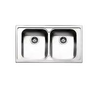 APELL VE862IBC LAVELLO LAVANDINO 2 VASCHE 86X50 CM SPAZZOLATO INCASSO 8 MM