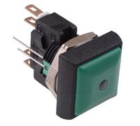 APEM Interruttore A Pulsante Momentaneo Verde LED Quadrato 16mm DPDT 5A