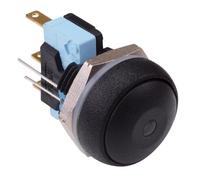 APEM Interruttore Push Button Momentaneo Tondo 16mm SPDT 5A IP67 LED Blu Nero