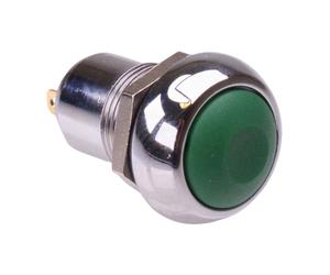 APEM IPR1SAD3101 Pulsante 12mm Verde Cromato Rotondo Latching SPST IP67