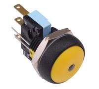 APEM Pulsante LED Giallo 16mm Tondo Momentaneo SPDT 5A Quick Connect IP67