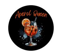Aperol Queen - Magnete con apribottiglie, rotondo, bicchiere da cocktail, colore: arancione