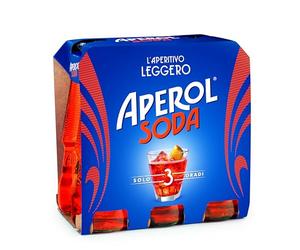 Aperol Soda - Aperitivo Alcolico Pronto da Bere, 6 Bottigliette x 125 ml, 3% Vol