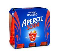 Aperol Soda - Aperitivo Alcolico Pronto da Bere, 6 Bottigliette x 125 ml, 3% Vol (Confezione da 6)